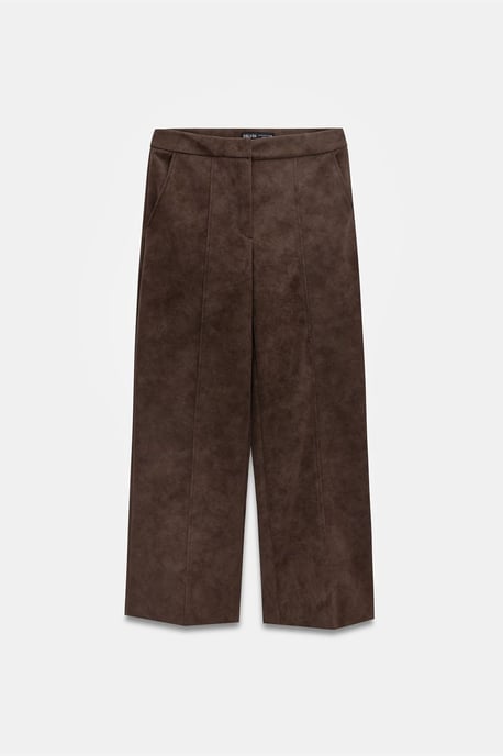 Hochtaillierte Weitbein-Hosen aus Kunstsuede - Image 5