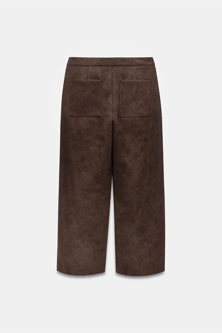 Hochtaillierte Weitbein-Hosen aus Kunstsuede - Image 6