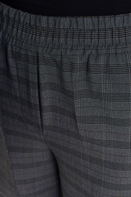 Damen Karo Weite Bein Knöchellange Hose - Image 4