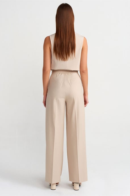 Hochtaillierte breite Crepe-Hose mit Gürtel - Image 2