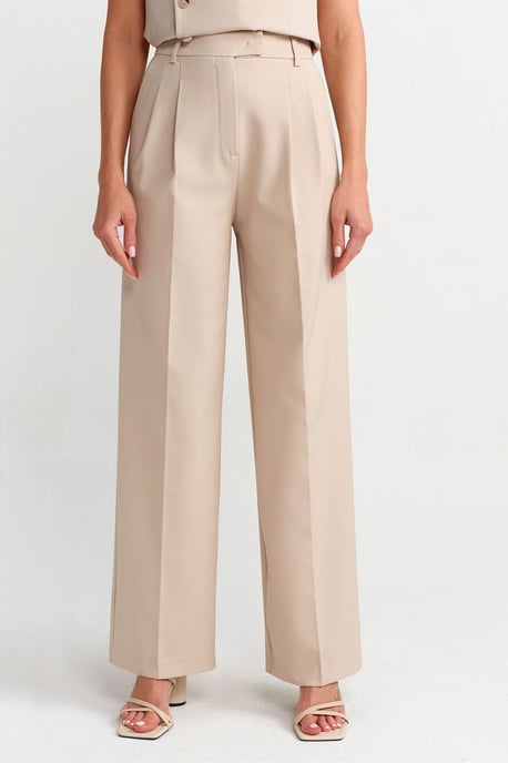Hochtaillierte breite Crepe-Hose mit Gürtel - Image 3