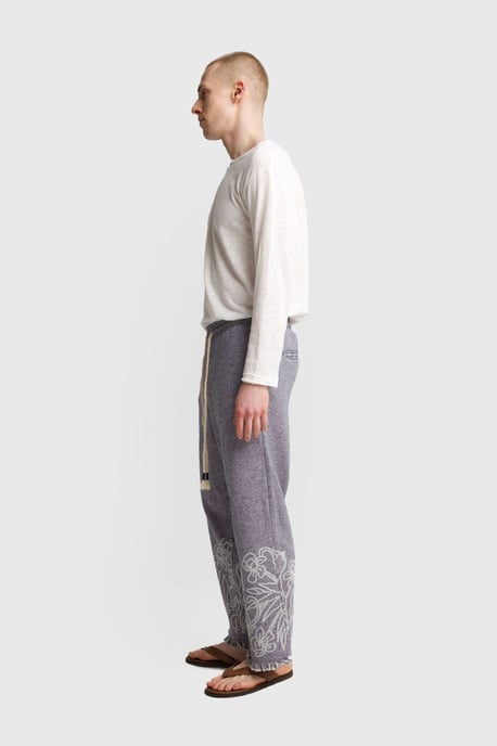 Herren Baumwollbestickte Strickhose mit weitem Bein - Image 2
