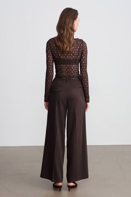 Hochtaillierte weite Crepe-Hose - Image 2