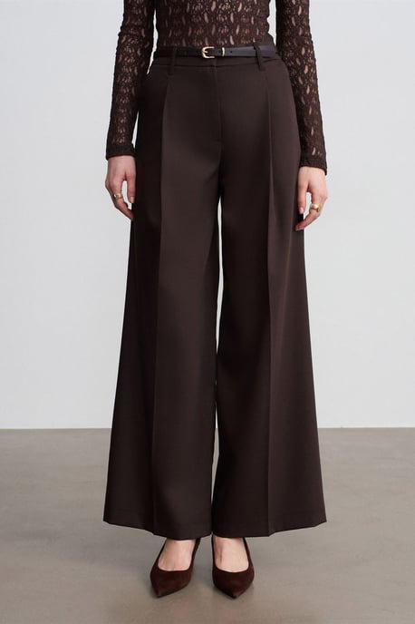 Hochtaillierte weite Crepe-Hose - Image 3