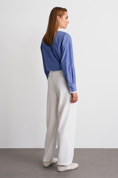 Hochtaillierte weite Crepe-Hosen - Image 2