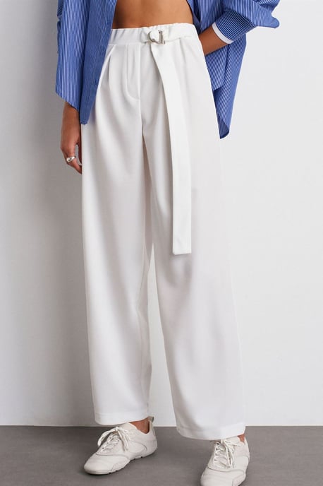 Hochtaillierte weite Crepe-Hosen - Image 5