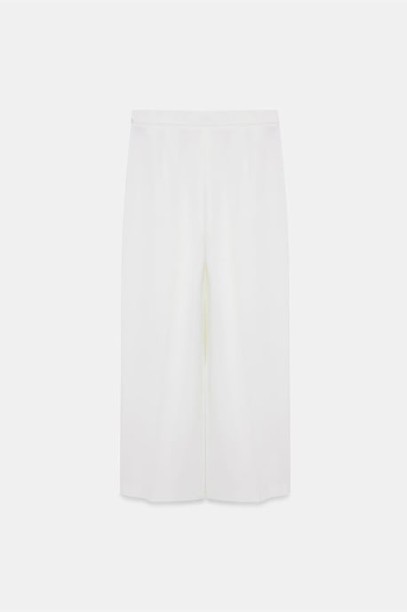 Weite Bundfalten-Hose aus Crepe mit Gürtel - Image 6