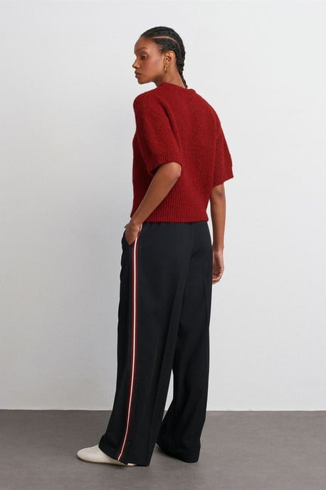 Gestreifte weite Crepe-Hosen - Image 2