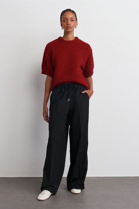 Gestreifte weite Crepe-Hosen - Image 3