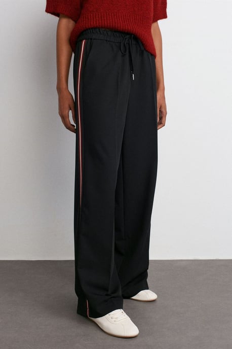 Gestreifte weite Crepe-Hosen - Image 5