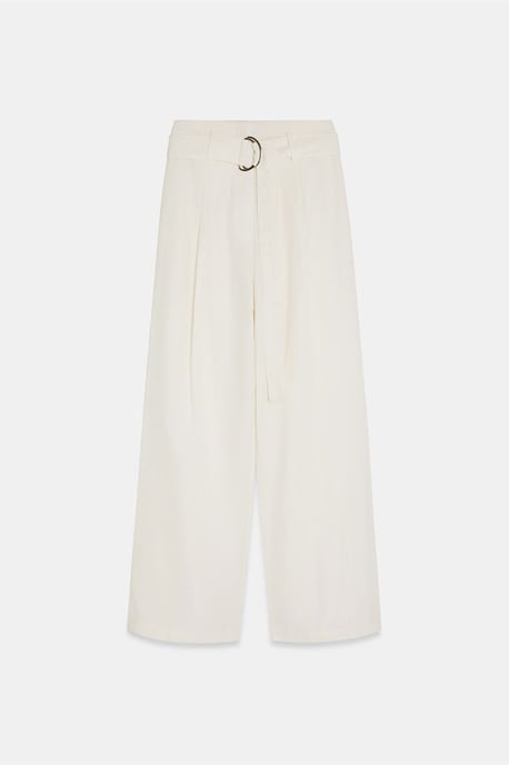 Gürtellose weite Leinenmix-Hosen - Image 6
