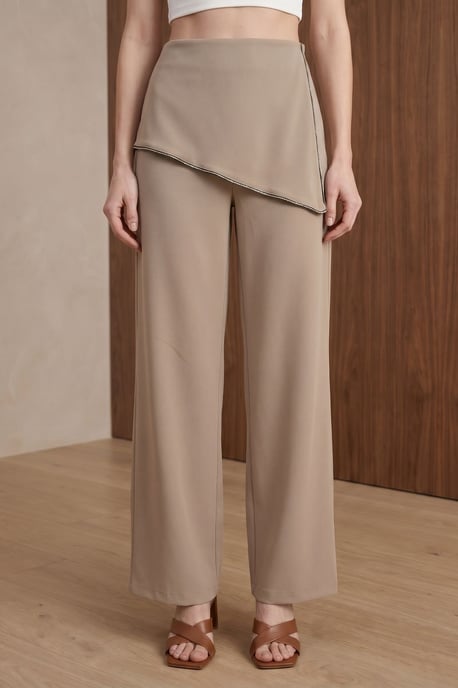 Hoch taillierte weite Crepe-Hosen - Image 2