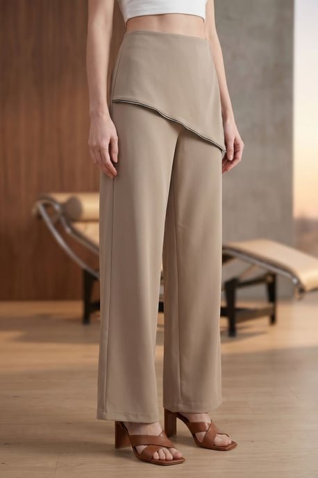 Hoch taillierte weite Crepe-Hosen - Image 3