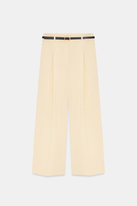 Damen Weitbeinige Crepe-Hose mit Gürtel - Image 6