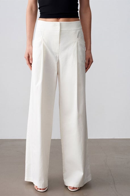 Hochbundweitgeschnittene Faltenhose für Damen - Image 3