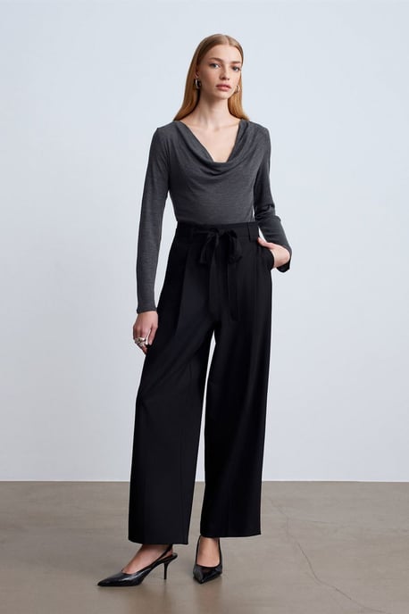 Damen Crepe-Hosen mit weitem Bein - Image 1