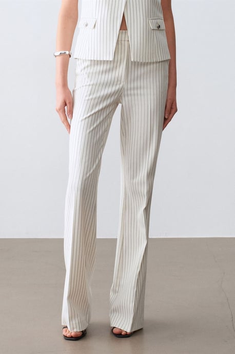 Frauen Mid-Waist Schlaghose mit Streifen - Image 3