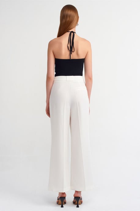 Damen High-Waist Weitbein-Crepe-Hosen - Image 2