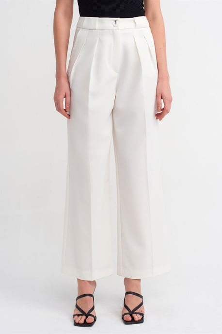 Damen High-Waist Weitbein-Crepe-Hosen - Image 3