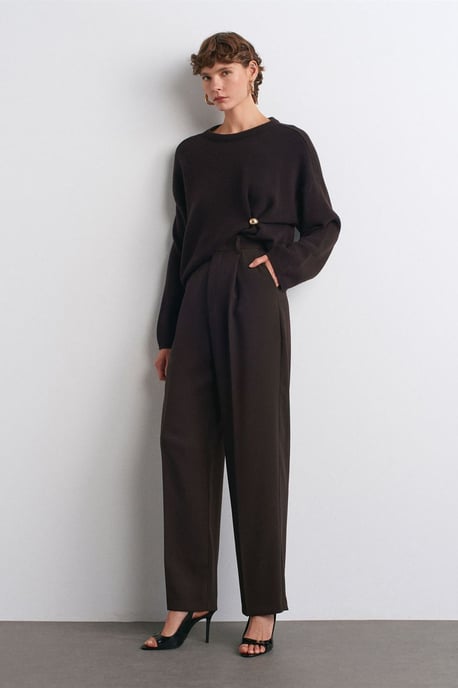 Hochtaillierte weite Crepe-Hose - Image 1