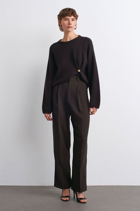 Hochtaillierte weite Crepe-Hose - Image 3