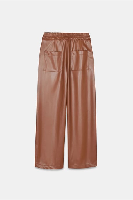 Damen weit geschnittene Kunstlederhose - Image 5
