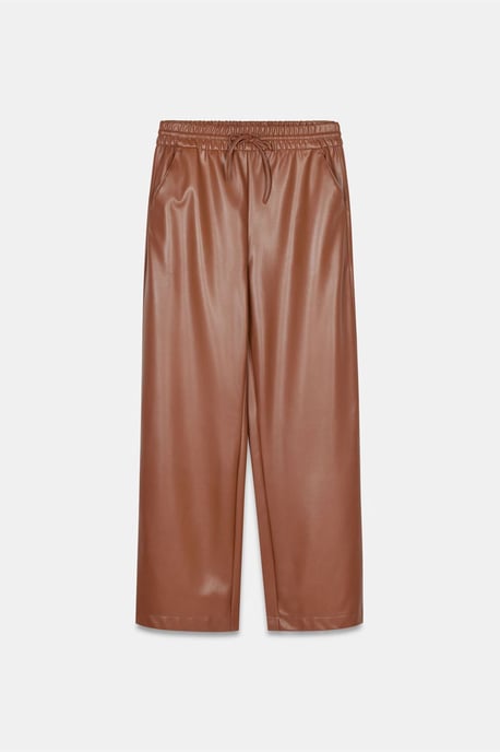 Damen weit geschnittene Kunstlederhose - Image 6
