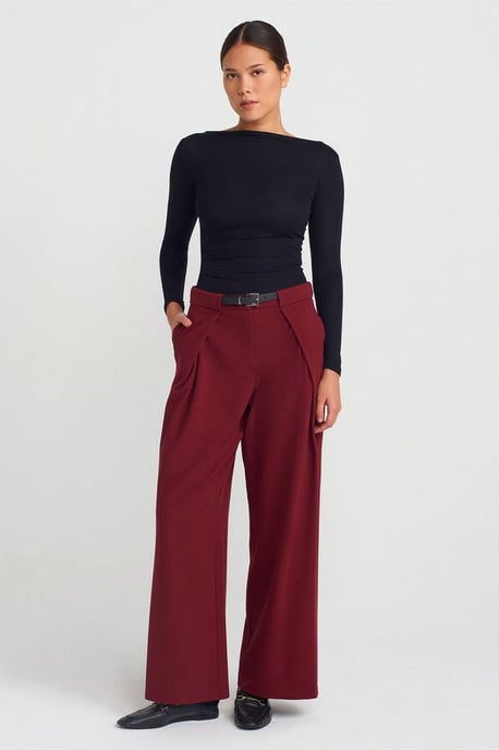 Frauen weite Crepe-Hose mit Gürtel - Image 1
