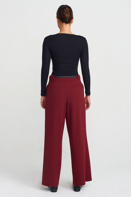 Frauen weite Crepe-Hose mit Gürtel - Image 2