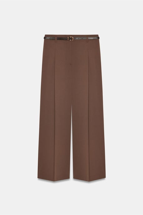 Damenweite Hosen mit Gürtel aus Crepe - Image 5