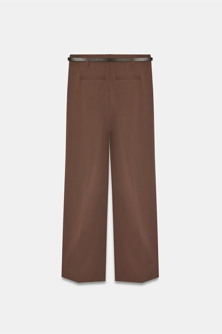 Damenweite Hosen mit Gürtel aus Crepe - Image 6