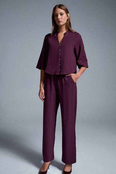 Damen weit geschnittene Crepe-Hosen - Image 1