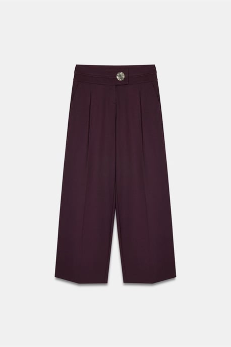 Hoch taillierte weite Crepe-Hosen - Image 5
