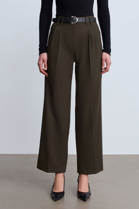 Damen Weite Plisseehose aus Krepp - Image 1