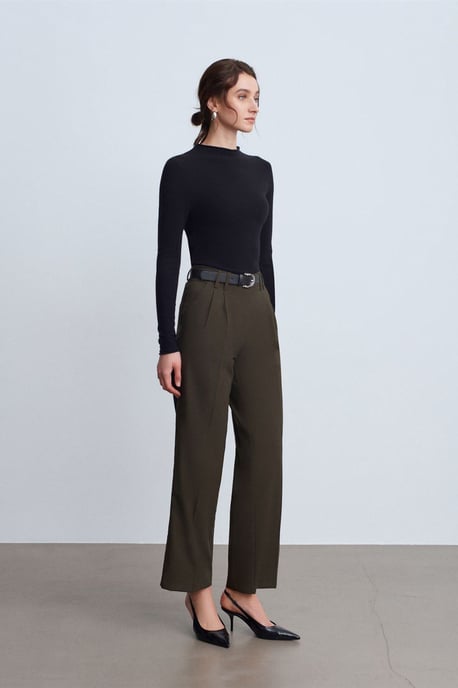 Damen Weite Plisseehose aus Krepp - Image 2
