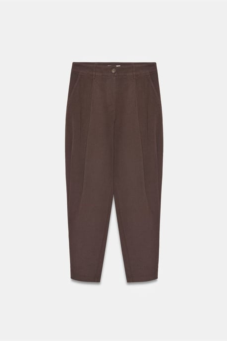 Hochtaillierte weite Popelin-Hosen für Damen - Image 5