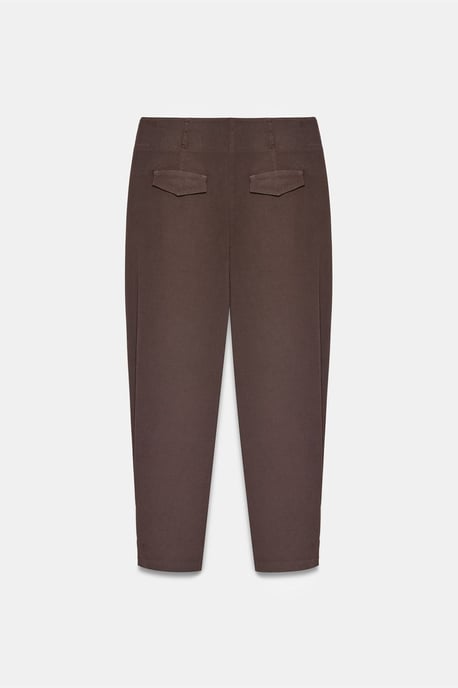 Hochtaillierte weite Popelin-Hosen für Damen - Image 6