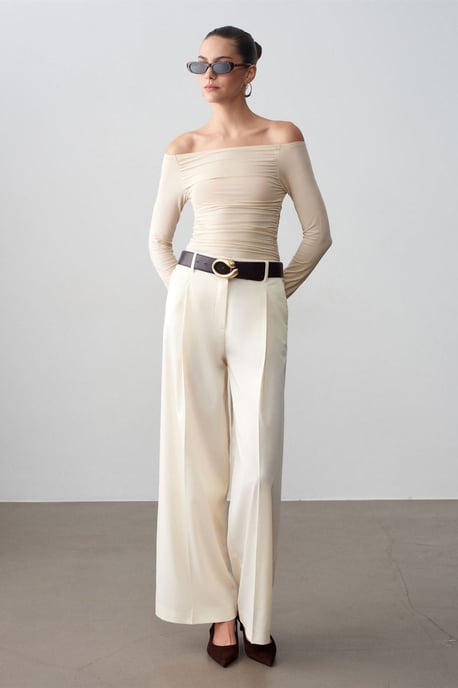 Hochtaillierte weite Crepe-Hose - Image 2