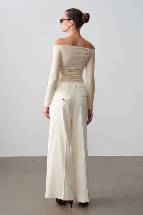 Hochtaillierte weite Crepe-Hose - Image 3