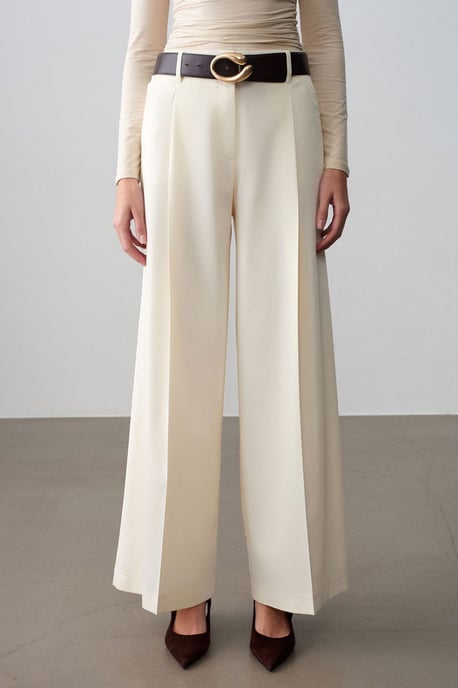 Hochtaillierte weite Crepe-Hose - Image 4