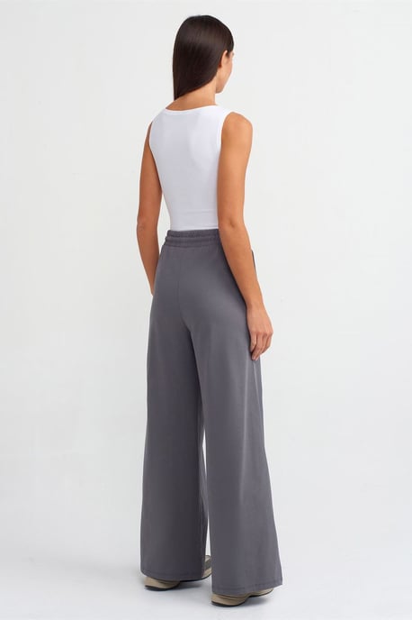Strukturierte Baumwoll-Hosen mit weitem Bein - Image 2