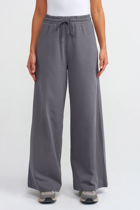 Strukturierte Baumwoll-Hosen mit weitem Bein - Image 3