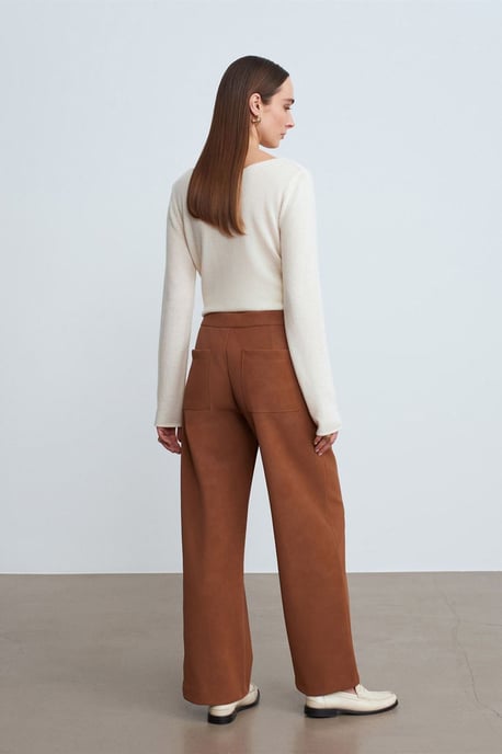 Hochtaillierte weite Fleece-Hosen - Image 2