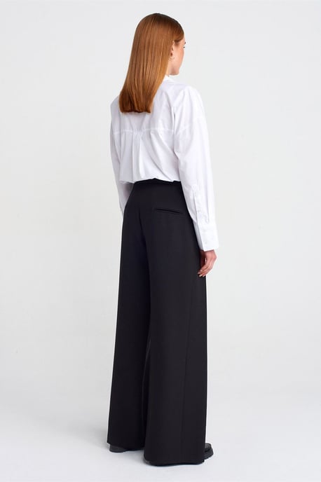 Damen Hohe Taille Weite Crepe-Hosen - Image 2