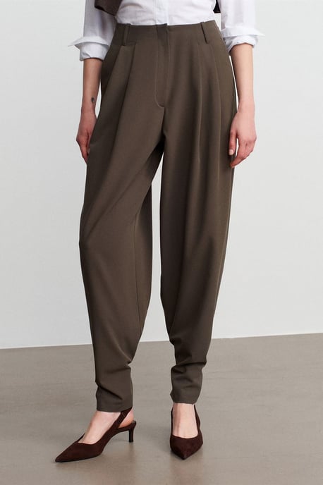 Damen Hohe Taille Weite Crepe-Hosen - Image 4