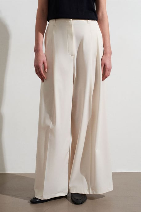 Damen High-Waist Weitbein-Crepe-Hosen - Image 3