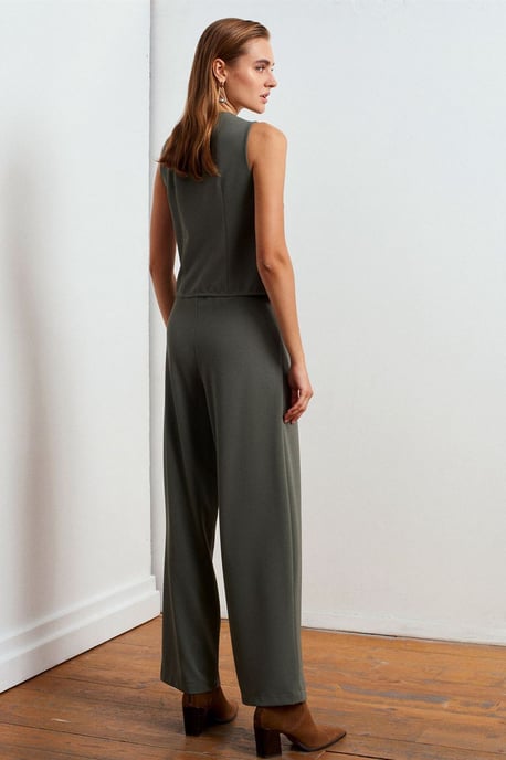 Hochtaillierte Weite-Hosen aus Crepe - Image 2