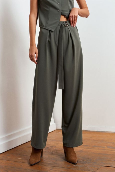 Hochtaillierte Weite-Hosen aus Crepe - Image 5