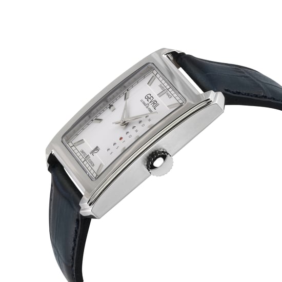 Gevril Herren Manhattanhenge Schweizer Automatik ETA 2836-2 Echtes handgefertigtes italienisches blaues Leder Uhr - Image 3