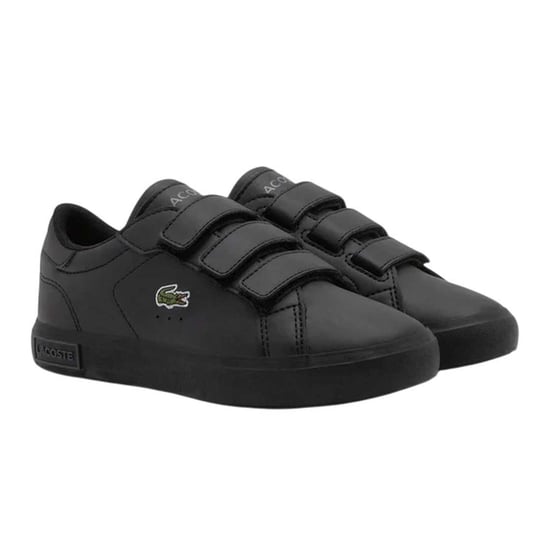 Lacoste - "Powercourt" Sneaker für Kinder, Leder (Schwarz) - Image 4